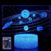 HPBN8 Ltd 3D Sistema Solare Spazio Cosmico Night Light Lamp 7/16 cambiamento di colore LED USB Power Telecomando Decor Table Kids Gift decorazioni di Natale regalo di San Valentino regalo di compleanno