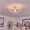 hofstein Lampada da soffitto Wemude, lampada da soffitto rotonda in metallo in colore bianco, luce retrò con effetto reticolo, Ø 40 cm, 1 luci, attacco E27, senza lampadina/e