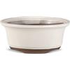 CERTRE - Vaso Bonsai Rotondo in Gres, Modello Rimini, Made in Italy, Colore Panna (Smaltato)| Misure esterne diametro 29 cm x altezza 9 cm