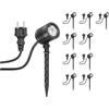 ledscom.de 10 piccoli faretti LED da giardino con picchetto TARL per esterni, IP65, spina, nero, 4,3 W, 340 lm, bianco caldo