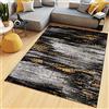 TAPISO Maya Tappeto Soggiorno Pelo Corto Design Moderno Motivo Astratto Sfumato Strisce tonalità Nero Giallo Camera da Letto Cameretta Ufficio Salotto Oeko-Tex 130 x 190 cm