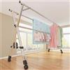 EUPXRHY Grande Stendibiancheria Retrattile con Ruote bloccabili, 3 Bar Stendino Salvaspazio Richiudibile,140 cm di Altezza, Acciaio Inox, Stendino da Balcone per Interni ed Esterni,With shoe support,240cm