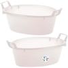 Sicignano Casalinghi Ingrosso Casalinghi Sicignano | Bacinella Ovale in Polietilene - Idonea al Contatto Alimentare - Multiuso Cucina, Lavanderia, Giardinaggio e Pulizie Domestiche - Resistente, Leggera e Colorata (Neutro, 2, 60 cm)