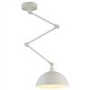 Mengjay Lampadario Cucina a Sospensione con Braccio Regolabile,Vintage Industriale Lampade a Sospensione Paralume in Metallo E27 Lampadari da Soffitto per Camera da letto Soggiorno (Bianco)