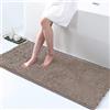 IlGruppone Tappeto da Bagno Microfibra Super Soffice Lavabile in Lavatrice Antiscivolo Assorbente Lavaggio Rapido Super Morbido Bagno Doccia Camera Letto - Tortora - 60x120 cm