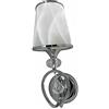 Vetrine in rete Vetrineinrete® Lampada da comodino a parete lume a muro applique moderno lumetto abat jour con pendoli in vetro oro o argento e18 (Argento) B54