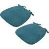 Generico Cuscino per Sedia Semicircolare Lavabile con Lacci 43x41x35 Cm. Cuscino Antiscivolo per Sedia da Esterno per Sedia da Giardino, Sedia da Pranzo O Sedia da Ufficio,Blu,2PCS
