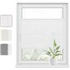 WOLTU Tenda Plissettata Klemmfix senza Foratura 85x130 cm Bianco, Tenda Avvolgibile Plissettata con Clip, Protezione Solare e Privacy per Finestre e Porte