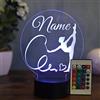 Optechvisual Lampada LED personalizzata con motivo di ginnasta - Luce notturna con nome - Idea regalo per ginnaste e ballerine - Lampada da tavolo decorativa per ragazze e donne