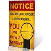 Yunuo- Targa in metallo, stile vintage, decorazione da parete, con scritta: "Notice: You are a target" (12)