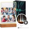 Maverton Cornice LED luminosa con supporto in legno - Quadro in vetro acrilico personalizzato con collage di foto - Lampada con foto per uomo per il compleanno - Nonno - L - 15x24x4,5cm
