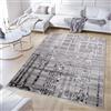 TAPISO Crystal Tappeto Pelo Corto Lucido Effetto 3D Design Moderno Motivo Astratto Geometrico Linee Sfumature tonalità Grigio Scuro Soggiorno Sala Camera Oeko-Tex 160 x 220 cm