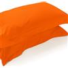 Corredocasa Coppia Federe Percalle 100% Puro Cotone per Cuscino Letto, Morbidezza Effetto Seta con qualità Superiore, Made in Italy, Copricuscino Letto Chiusura a 3 volani (Arancione)