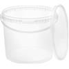 BenBow Secchio con coperchio 3l trasparente 5x 3 litri - sicuro per gli alimenti, stabile, ermetico - secchio di plastica con manico - vuoto