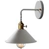 Mengjay E27 Lampada da parete Applique da parete vintage in metallo interna Luce da Muro rustica retrò interna in ferro per cucina, soppalco, ristorante, bar, camera da letto e decorazione sala (grigio)