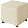 Muiuou Copripouf in Velluto Elasticizzato per Poggiapiedi Quadrati o Rettangolari, Fodera Lavabile con Fondo Elastico, Copertura Protettiva per Pouf e Ottomane (Stile 2,98P x 98l x 45A cm)