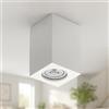 TOT ELECTRIC Plafoniera Faretto a cubo da soffitto 110mm in gesso bianco verniciabile con attacco GU10 lampada cubico quadrato