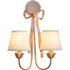 Generic Lampada da Parete Creativa a 2 Teste con Fiocco, Lanterna da Parete in Ferro battuto per cameretta dei Bambini, Paralume in Tessuto Bianco, Doppia Applique, per Camera da Letto per Ragazze, toel