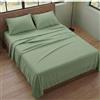 Generico Completo Letto Singolo (90x200) Lenzuola in Microfibra Anallergica, Manifattura Made in Italy, Set Completo 4 Pezzi con 1 Federa Cuscino Inclusa, Bed Sheets (Verde)