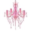 Homgoday Lampadario in Cristallo con 5 Lampadine Rosa