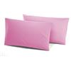 SalGiu Federe (2 pezzi) Guanciale Letto 52x82 cm Con Bottoni in Cotone (Rosa)
