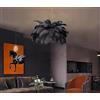 HELCEKOU Lampadario a forma di piuma, paralume nero soffice, moderno, lampada a sospensione a LED a 6 luci, 4500K, plafoniera naturale, per soggiorno, camera da letto, bambini, arredamento creativo, φ-65 cm