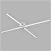 BRILONER Leuchten - Lampada da soffitto a LED, Plafoniera a 4 luci, 3 bracci orientabili, 2.000 lumen, 3.000 Kelvin (bianco caldo), 20 watt, color alluminio, 780x780x62mm (lunghezzaxlarghezzaxH)