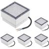 ledscom.de 5 pezzi LED pavimentazione pietra terra luce da incasso CUS per esterni, IP67, angolare, 10 x 10cm, bianco freddo