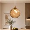 KlkrzJwy Globo Lampada a Sospensione in Vetro Lampada Moderna in Bronzo Dorato con Lampada a Sospensione a Sfera in Vetro colorato Decorazione Interna Regolabile Apparecchio per Soggiorno sospeso