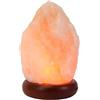 Klass Home Collection Klass Natural Rock - Lampada di sale rosa naturale con cristalli di sale dell'Himalaya con cristalli di guarigione rosa e sale di roccia naturale, ideale per lampade da comodino, decorazioni per la casa, luce notturna e regali