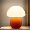 Generico Lampada da Scriviano a Fungo con Paralumo in Vetro Soffiato a Mano | Lampada da Tavolo Dimmerabile, Base in Ceramica Vintage per Camera, Soggiorno e Decorazione per Caffetterie (Arancione)