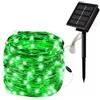 r2digital Tubo Natalizio Led ad Energia Solare 22Mt, Luci Luminose di Natale da Esterno, Corda IP65 8 Modalità per Giardini, Decorazioni Natalizie, Feste, Pannello con batteria ricaricabile (Verde, 22)