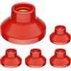 ledscom.de 5 lampade da soffitto/portalampada ELEKTRA, porcellana, rosso lucido, 1x E27 max. 300 W
