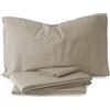 Morbidissimi Set Lenzuola Completo Letto in Flanella 100% cotone felpato Tinta Unita per letto Una piazza e mezza [ Tortora]