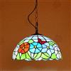 ACHNC Lampada A Sospensione Stile Tiffany Lampadario Da Soffitto Cucina Vintage Lampada Da Corridoio Tavolo Da Pranzo Balcone Decorazione Lampadari E27 Lampada in Vetro Colorato Tiffany Ø30cm