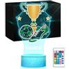 Maverton Lampada da notte personalizzata calcio - RGB 16 Colori - Regalo Comunione Maschio, Regalo Bambino 10 Anni Maschio, Regalo Comunione Bambino - Idea Regalo Compleanno per Ragazzi