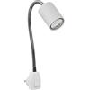 ledscom.de Lampada con attacco GU10 WAIKA Collo d'oca, interruttore, bianco incl. lampada GU10 LED 227lm bianco caldo