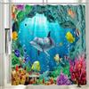 Vgzsyomqib Tenda Doccia Antimuffa Tessuto Impermeabile Delfino Tenda per Doccia con Anelli Lavabile Lavatrice 180x180 Oceano Pesci Tende Vasca da Bagno Stoffa in Poliestere, Colorata