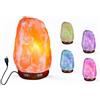 Himalayan'Salt HIMALAYAN SALT ® LAMPADA DI SALE ROSA DELL'HIMALAYA AUTENTICA CERTIFICATA VARIE MISURE E FORME grezza fuoco palla cuore piramide led usb (USB GREZZA)