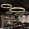 FUMIMID Lampadario Sospensione LED Lampada Soggiorno Lampadario Dimmerabile con Telecomando Lampade Sospensione Moderne Tavolo Pranzo Soffitto Luminoso Acrilico Rotondo Alluminio,d'oro,5laps20+40+60+80+100cm