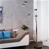 DESIGN DELIGHTS Lampada da terra Five Fingers, design retrò, argento, con base in nero