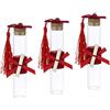 PuntoCasaStore 12X Provetta Portaconfetti Vetro Laurea con Nappina Tocco Rosso 12x2.5 cm BOMBONIERA