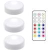 TopHomer Luci a LED senza fili con telecomando e timer, 3 luci AAA a batteria, luci di spinta che cambiano colore, si attaccano ovunque per la casa e la cucina