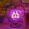 Collienght Personalizzato pupazzo di neve desiderio bottiglia lampada ferro appeso cuore luce notte incisione nome famiglia luce vetro romantico ricordo ricordo regalo per famiglia coppia