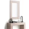 Mobili Fiver, Specchiera Rettangolare Evolution, 118 x 73 cm, Olmo Perla, Specchio per Camera, Corridoio, Ingresso, Soggiorno, Made in Italy