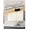 SFOXI Lampada da Specchio per Bagno Nero Lunghezza Regolabile Lampada per Armadio Specchio Luce da Specchio Bagno LED Applique da Interno Bagno Moderno Apparecchio Bianco Neutro 4000K,Nero,24W/120CM