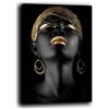 Printerland Quadro Moderno Donna Nera Oro Quadri moderni soggiorno da Parete XXL grande Stampa su tela Canvas Decorazione Murale muro Arredo Camera da letto Cucina (30x40 cm, 6)
