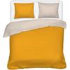 Morbidissimi Set Copripiumino Bicolore 100% Cotone, sacco e 2 federe Double Face, 100% Made in Italy, Matrimoniale, Oro-Panna