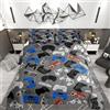 Loussiesd Set di biancheria da letto 135x200cm senza cuciture per videogiochi piumone da gioco grigio per la casa set Trapunta trapuntato 2 pezzi 1 piumino con 1 federa