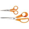 Fiskars Classic Set di forbici, Forbici multiuso (21 cm) e forbici per lavori manuali (13 cm), Lama in acciaio inox/Impugnatura in plastica, Arancione, 1003031